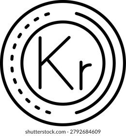 Krona Line Icon Vector Design