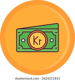 Krone Line vector Icon Design