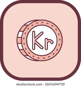 Krone Line vector Icon Design