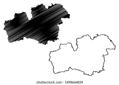 Kronoberg County (Counties of Sweden, Kingdom of Sweden) map vector illustration, scribble sketch Kronoberg map