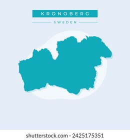 Kronoberg County (Counties of Sweden, Kingdom of Sweden) map vector illustration, scribble sketch Kronoberg map