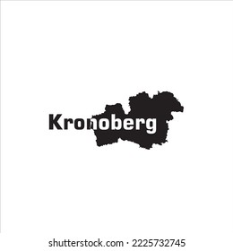 Kronoberg map and black lettering design on white background