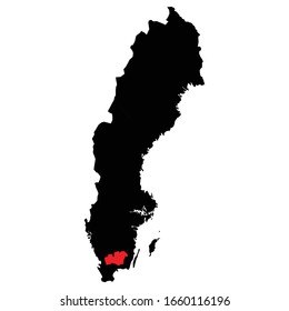 Kronoberg province highlighted on Sweden map Vector EPS 10