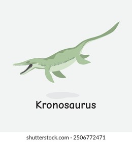 Kronosaurus Dinosaur Vector Illustration with Giant Marine Predator