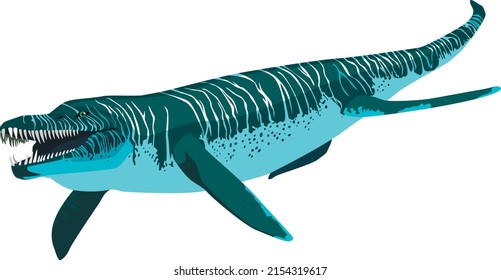 Kronosaurus is a giant plesiosaur. Vector illustration