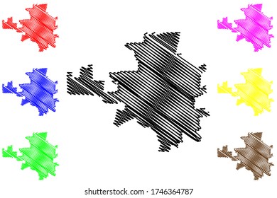 Kropyvnytskyi City (Ukraine) map vector illustration, scribble sketch City of Yelisavetgrad, Zinovyevsk, Kirovo or Kirovohrad map