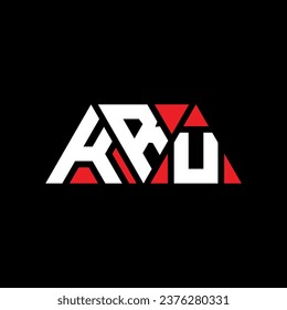 KRU triangle letter logo design with triangle shape. KRU triangle logo design monogram. KRU triangle vector logo template with red color. KRU triangular logo Simple, Elegant, and Luxurious design.