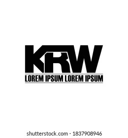 KRW letter monogram logo design  vector