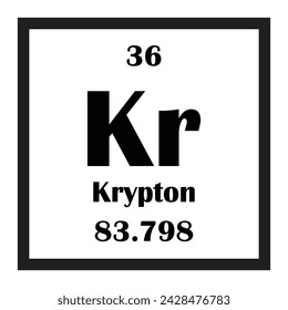 Krypton chemical element icon vector illustration design