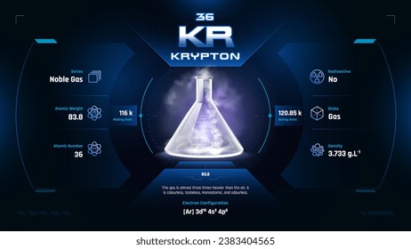 Krypton Gas Parodic Table Element 36-Fascinating Facts and Valuable Insights-Infographic vector illustration design