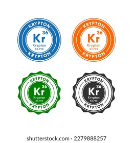 krypton icon set. vector illustration in 4 colors options for web design