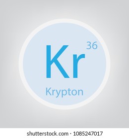 Krypton Kr chemical element icon- vector illustration