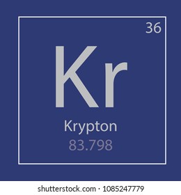 Krypton Kr chemical element icon- vector illustration