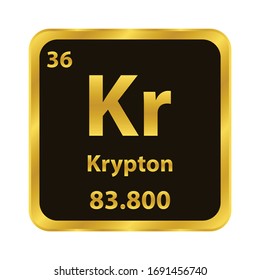 Krypton Kr chemical element icon. The chemical element of the periodic table. Sign with atomic number. 