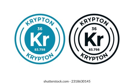 KRYPTON logo badge design. this is chemical element of periodic table symbol. Suitable for business, technology, molecule, atomic symbol 