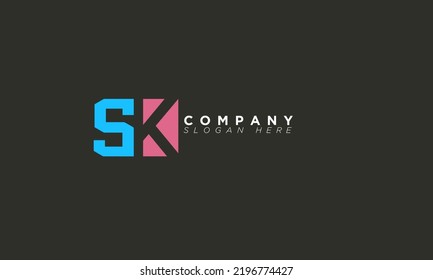 KS Alphabet letters Initials Monogram logo SK, K and S