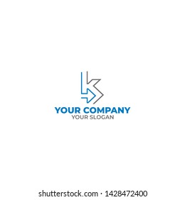 KS Arrow Logo Design Vector