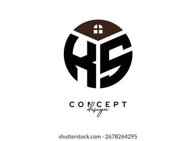 KS Creative Real Estate Diseño de concepto de logotipo de monograma en forma de círculo