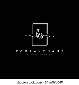 KS handwriting initial logo template vector.