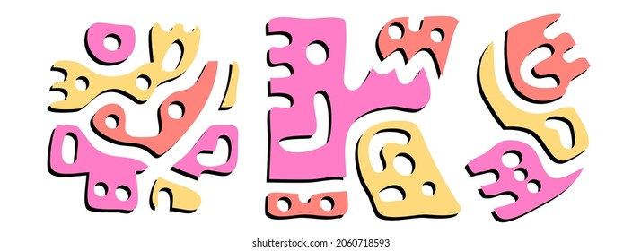 KS Hashtag. Doodle isolate text. Colored curves decorative doodle letters. Hashtag #KS is abbreviation for the US American state Kansas for print, social network.
