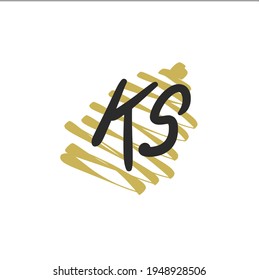 KS initial handwriting logo for identity