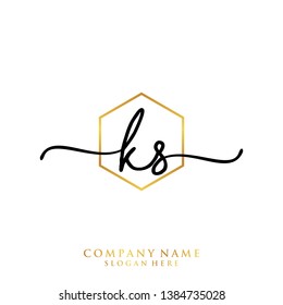 KS Initial handwriting logo template