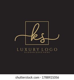 KS Plantilla de logotipo de escritura a mano inicial vectorial
