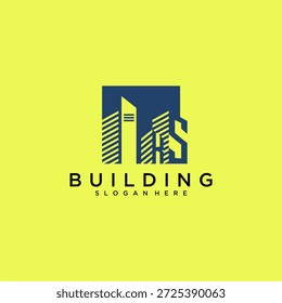 Logotipo inicial de construção de carta KS para imóveis com design quadrado