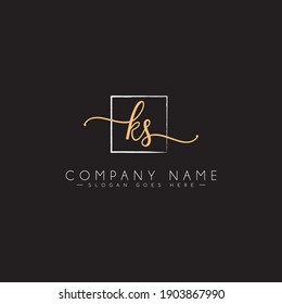 KS Initial Letter Logo - Handwritten Signature Logo