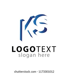 KS initial letter with negative space logo icon vector template