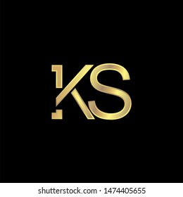 KS Initial logo Capital Letters Gold colors