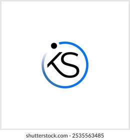 ks initial logo circle shape vector