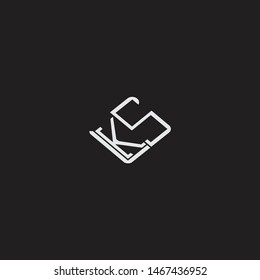 KS Initial Logo letters with rotate squere template