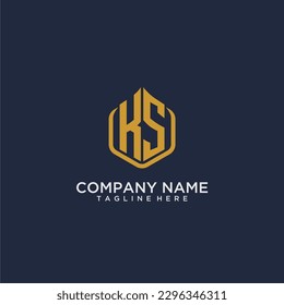 KS initial monogram building logo for real estate with creative polygon style design