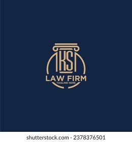 KS initial monogram for law firm with creative circle line