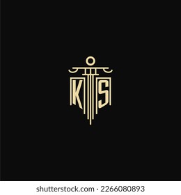 KS initial monogram for lawyers logo with pillar design ideas