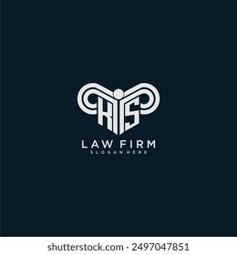 KS initial monogram logo lawfirm with pillar design