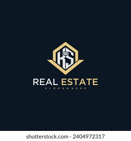 KS initiales Monogramm-Logo für Immobilien mit Home-Form kreatives Design