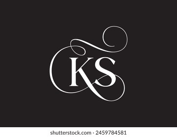 KS latter ligature typography logo design template