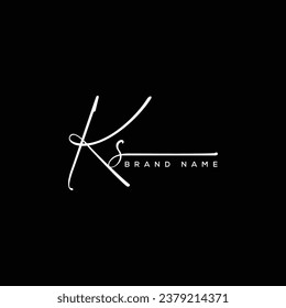 KS letter beauty handwriting vector logo. 