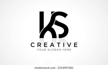 Plantilla vectorial de diseño de logotipo de la carta KS. Alfabeto Letra Inicial K Diseño Logotipo Con Una Ilustración De Negocio De Reflexión Brillante.