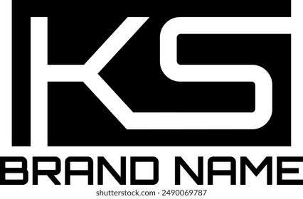 KS letter rectangle logo design 