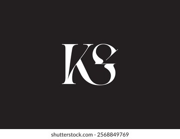 KS Logo Design Template Vector Graphic Branding Element.
