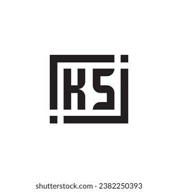 KS minimalist geometric symbol logo in high quality professional design that will print well across any print media