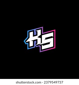 KS monogram logo design with abstract shape concept in vector