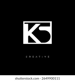 KS Negative Space Monogram – Minimalist Black and White Letter mark Logo for Creative Branding, Fashion Identity and Modern Design Concepts
