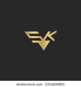 KS, SK, Abstract initial monogram letter alphabet logo design
