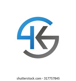 KS SK initial company circle S logo blue