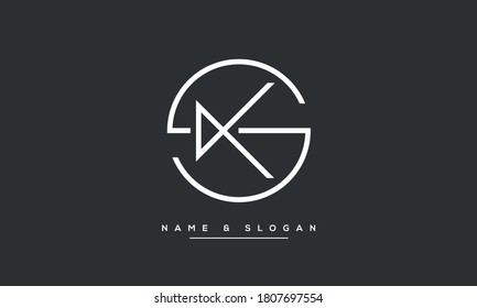 KS, SK, K, S Letters Abstract Logo Monogram