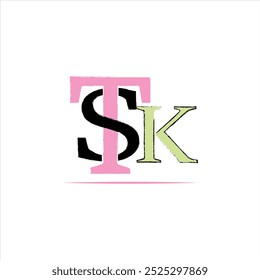 KS, SK, K, S diseño de logotipo de monograma